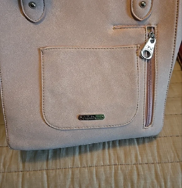 Montana West Blush Pink Embroidered Concealed Carry with Rhinestone Studs - Picture 4 of 14